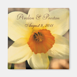 Aimant Jaune Daffodile Floral Enregistrer L'Aimant Date