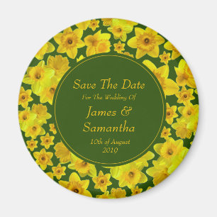 Aimant Jaune Daffodile Printemps - Mariage Enregistrer La