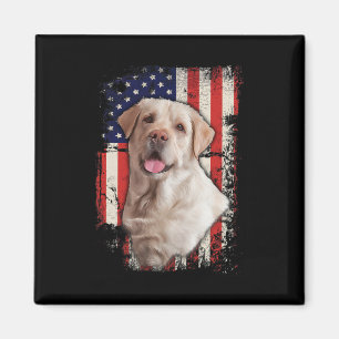 Aimant Jaune Labrador Labs Patriotique American Flag Chie