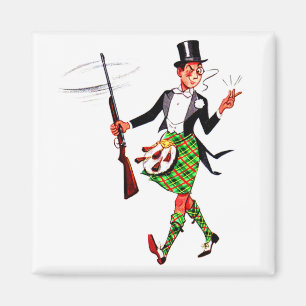 Aimant jaunty Scotsman avec fusil
