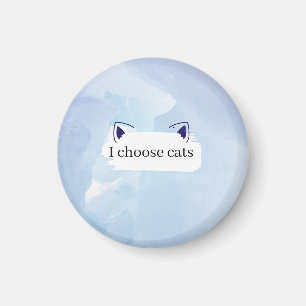 Aimant Je choisis le bouton Chats