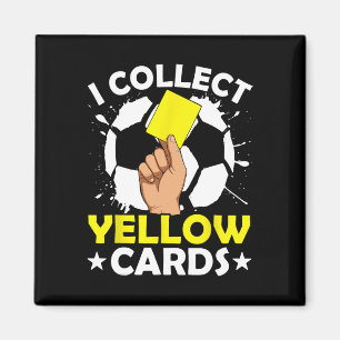 Aimant Je collectionne les cartons jaunes de football 