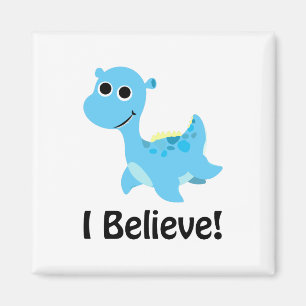 Aimant Je Crois ! Cute Blue Nessie