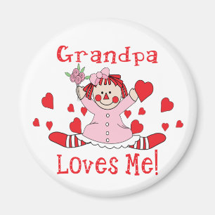 Aimant Je de l'amour de grand-papa poupée de chiffon