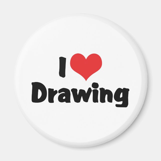 Aimant Je dessine cœur - Artistes et illustrateur (Devant)