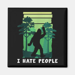 Aimant Je Déteste Les Gens - Drôle Bigfoot Moyen Doigt Sa