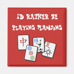 Aimant Je jouerais plutôt Mahjong