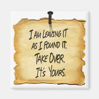 Aimant Je l'ai laissé tel que je l'ai trouvé Wyatt's Sign