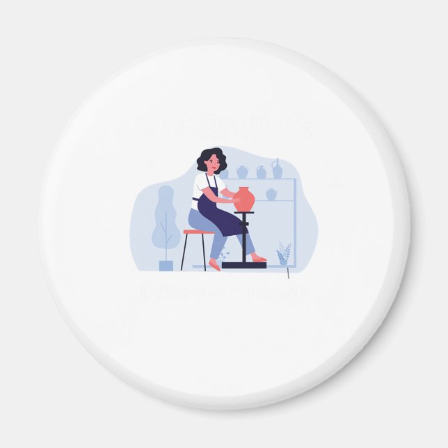 Aimant Je lance des choses Poterie Céramique Porcelaine C (Devant)