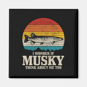 Aimant Je me demande si Musky pense à moi Vintage drôle M