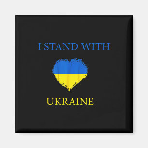 Aimant Je me tiens avec la chemise Ukraine Drapeau ukrain
