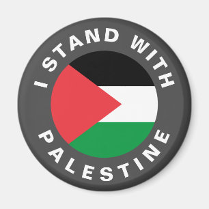 Aimant Je me tiens avec le drapeau de la Palestine person