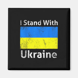 Aimant Je me tiens avec le drapeau de l'Ukraine Libre Sou
