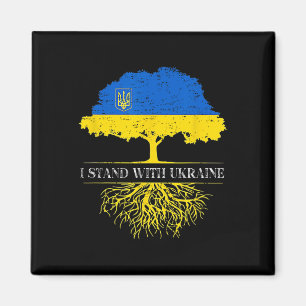 Aimant Je me tiens avec l'Ukraine 2025 Chemises Drapeau u