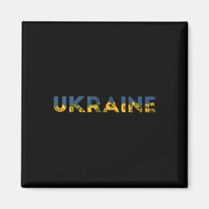 Aimant Je me tiens avec l'Ukraine Champ de tournesol d'Uk