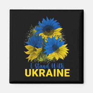 Aimant Je Me Tiens Avec L'Ukraine Drapeau De Tournesol Pa