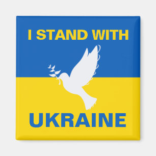 Aimant Je me tiens avec l'Ukraine Pavillon ukrainien Dove