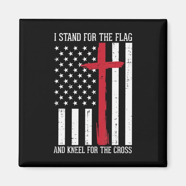 Aimant Je Me Trouve Pour Le Drapeau Kneel Pour Cross Memo (Devant)