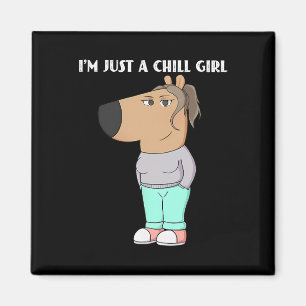 Aimant Je ne suis qu'une fille de frissons mème drôle Chi
