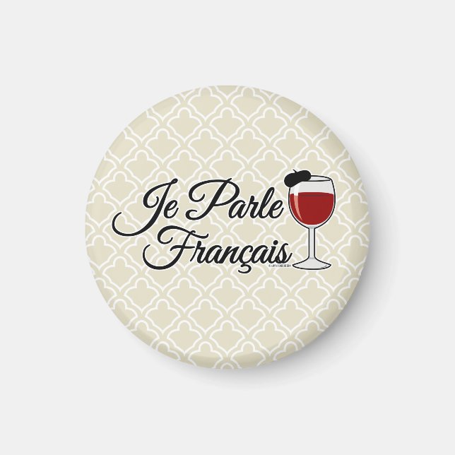 Aimant Je Parle Francais je parle le béret en verre de (Devant)