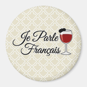 Aimant Je Parle Francais Je parle le béret en verre de vi