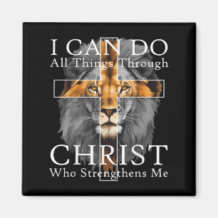 Aimant Je peux faire toutes choses par le Christ Lion chr