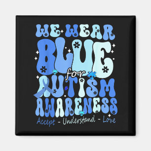 Aimant Je porte du bleu pour le mois de la sensibilisatio
