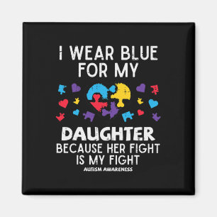 Aimant Je porte du bleu pour ma fille, lutte pour la sens