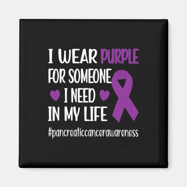 Aimant Je Porte Du Ruban Violet Pancréatique Cancer Guerr (Devant)