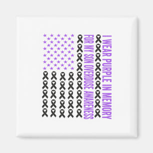 Aimant Je porte du violet en mémoire de mon fils Sensibil