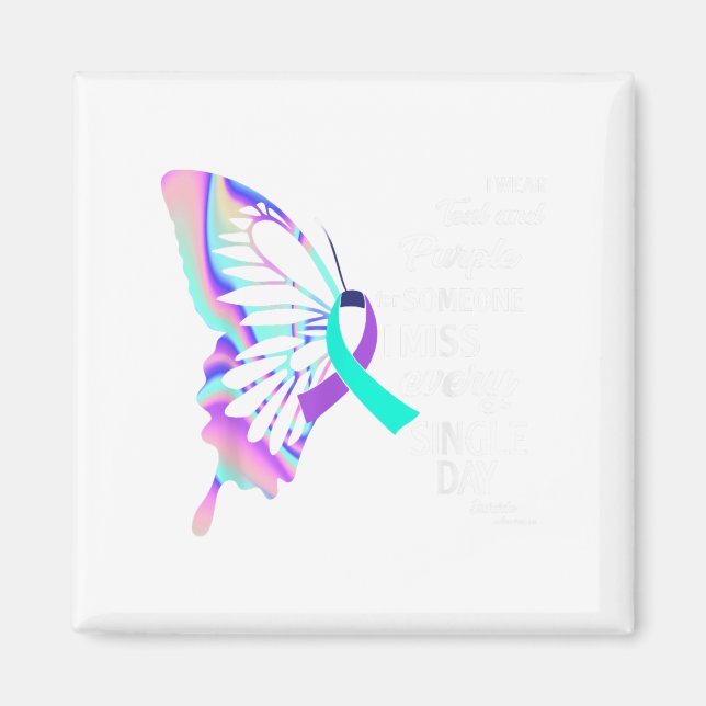 Aimant Je Porte le &amp Turquoise; Purple Suicide Prevent (Devant)