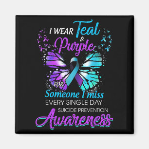 Aimant Je Porte le &amp Turquoise; Purple Suicide Prevent