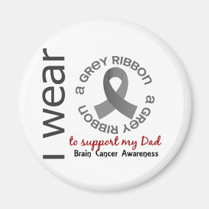 Aimant Je porte le gris pour mon cancer du cerveau du