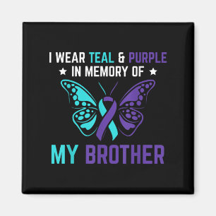Aimant Je Porte Le Purple Turquoise En Mémoire De Mon Sui