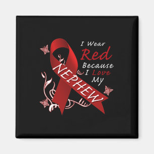 Aimant Je porte le ruban rouge Maladie cardiaque