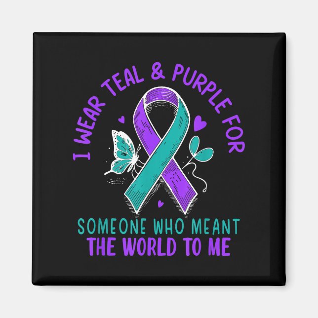 Aimant Je Porte Le Turquoise &amp; Purple Ou Quelqu'Un Qu (Devant)