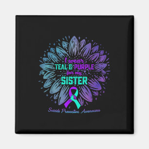 Aimant Je Porte Turquoise & Violet Pour Soeur Suicide