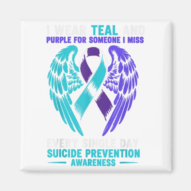 Aimant Je Porte Turquoise Et Violet Pour Quelqu'Un Que Je (Devant)