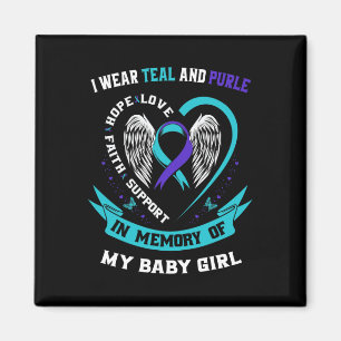 Aimant Je Porte Un Ribb Turquoise Et Violet Sensibilisati