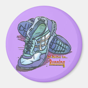 Aimant Je préfère courir _ Basket