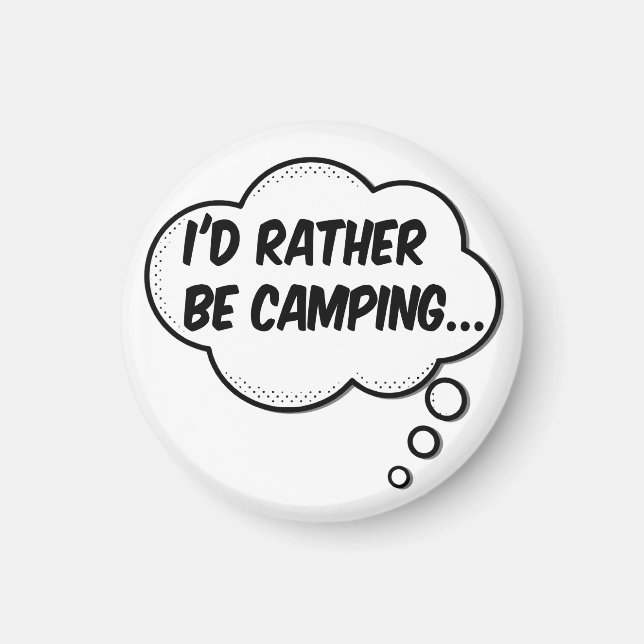 Aimant Je préfère être en camping (Devant)