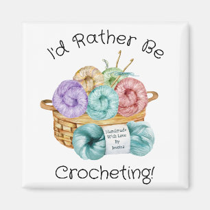 Aimant Je préfère faire du crochet personnalisé