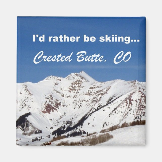 Aimant Je préfère skier, Crested Butte, CO (Devant)