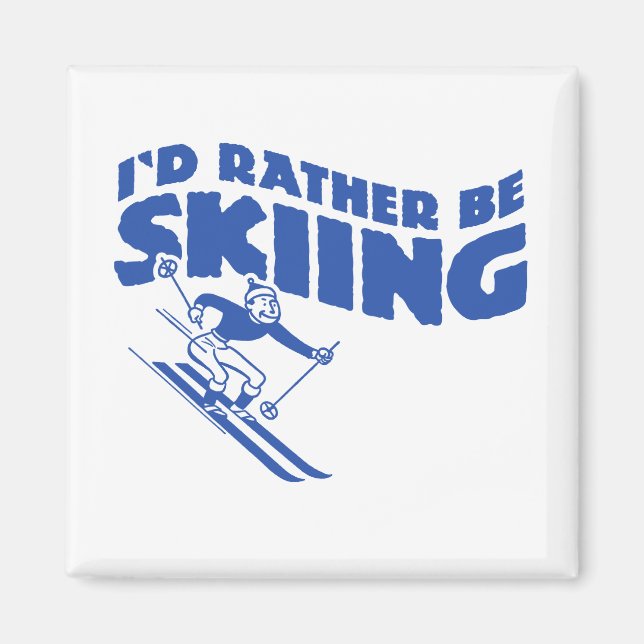 Aimant Je préfère skier (homme) (Devant)