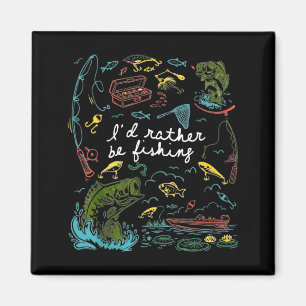 Aimant Je préférerais pêcher drôle de pêcheur amateur de 
