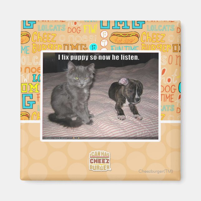 Aimant Je répare le chiot (Devant)