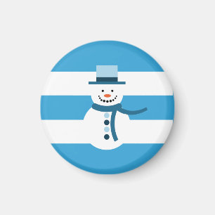 Aimant Je rêve d'un bonhomme de neige blanc en hiver