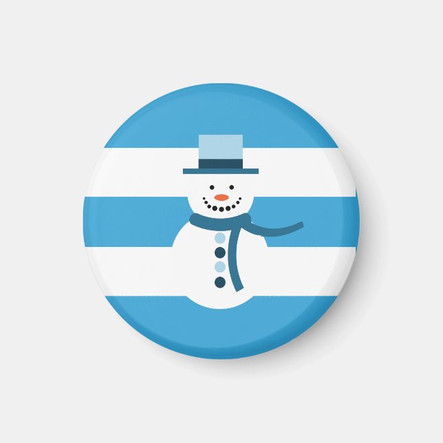 Aimant Je rêve d'un bonhomme de neige blanc en hiver (Devant)