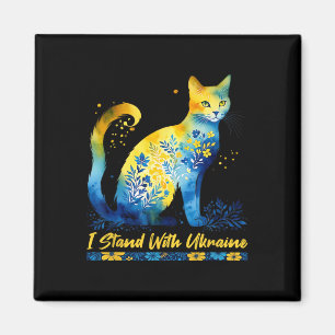 Aimant Je suis avec le chat d'Ukraine floral Ukraine fort
