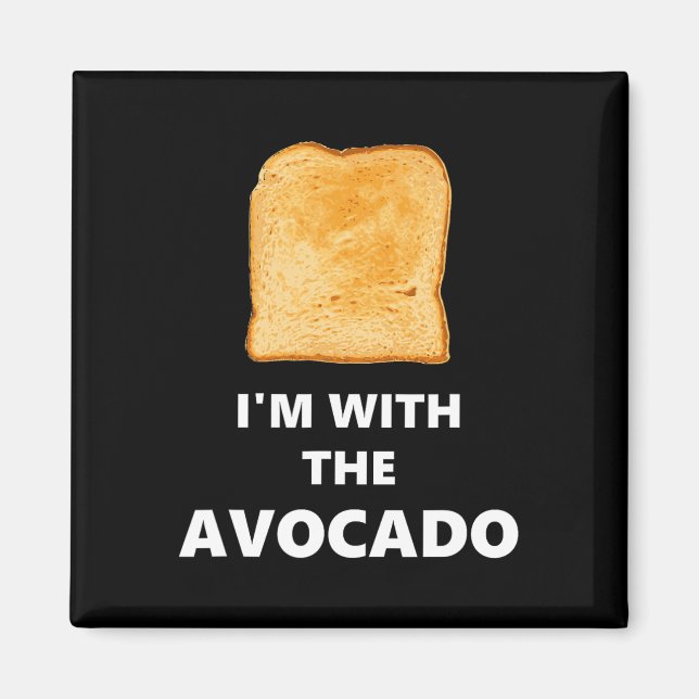 Aimant Je suis avec le costume d'Halloween toast Avocado (Devant)